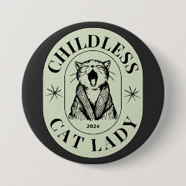 Kinderloze kat dames stemmen Blauwe Democraten US Ronde Button 7,6 Cm