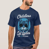 Kinderloze kat dames stemmen Blauwe Democraten US  T-shirt (Voorkant)