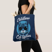 Kinderloze kat dames stemmen Blauwe Democraten US Tote Bag (Dichtbij)