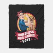 Kinderloze Kat Dames Stemmen Hond De Riveter Hond Fleece Deken (Voorkant)