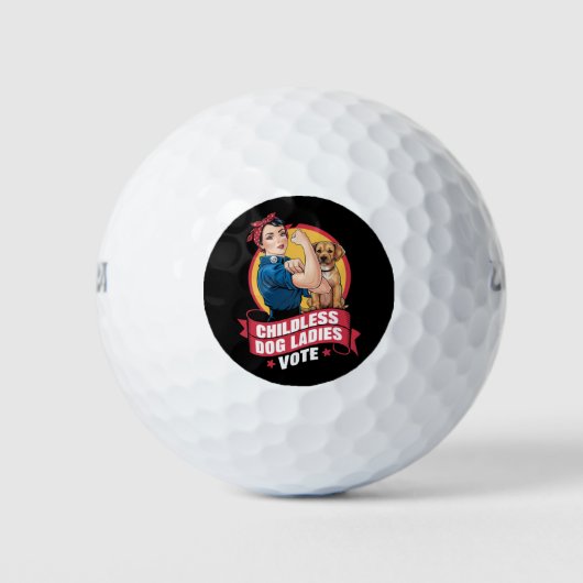 Kinderloze Kat Dames Stemmen Hond De Riveter Hond Golfballen (Voorkant)
