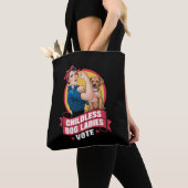 Kinderloze Kat Dames Stemmen Hond De Riveter Hond Tote Bag (Dichtbij)