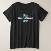 Kinderloze kat dames stemmen ook! Harris Walz 2024 Grote Maat T-shirt (Design achterkant)