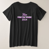 Kinderloze kat dames stemmen ook! Harris Walz 2024 Grote Maat T-shirt (Design achterkant)