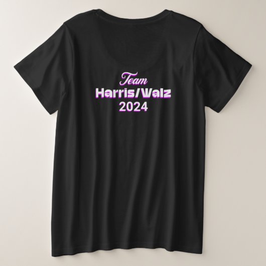 Kinderloze kat dames stemmen ook! Harris Walz 2024 Grote Maat T-shirt (Design achterkant)