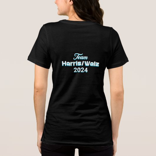 Kinderloze kat dames stemmen ook! Harris Walz 2024 Tri-Blend Shirt (Achterkant)