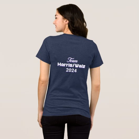 Kinderloze kat dames stemmen ook! Harris Walz 2024 Tri-Blend Shirt (Achterkant volledig)