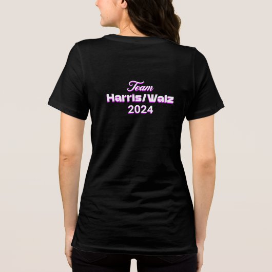 Kinderloze kat dames stemmen ook! Harris Walz 2024 Tri-Blend Shirt (Achterkant)