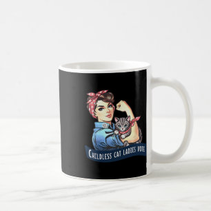 Kinderloze kat dames stemmen Rosie de Riveter Elec Koffiemok