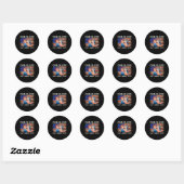 Kinderloze kat dames stemmen Rosie de Riveter Elec Ronde Sticker (Vel)