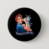 Kinderloze kat dames stemmen Rosie Ronde Button 5,7 Cm (Voorkant)