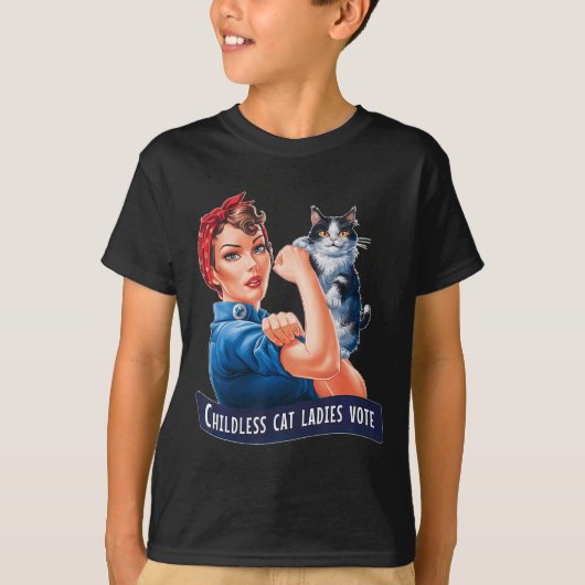 Kinderloze kat dames stemmen Rosie T-shirt (Voorkant)