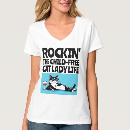 KINDERLOZE KAT DAMES T-SHIRTS (Voorkant)