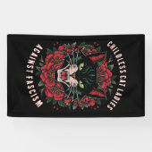 Kinderloze Kat Dames Tegen Fascisme Spandoek (Horizontaal)