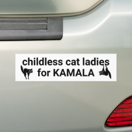 Kinderloze kat dames voor Kamala grappig zwart wit Bumpersticker