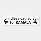 Kinderloze kat dames voor Kamala grappig zwart wit Bumpersticker (Voorkant)