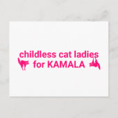 Kinderloze kat dames voor Kamala grappige roze kat Briefkaart (Voorkant)
