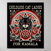 Kinderloze kat dames voor Kamala Harris Poster (Voorkant)