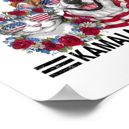 Kinderloze kat en hondendame stemt op Kamala Harri Poster (Hoek)