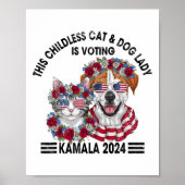 Kinderloze kat en hondendame stemt op Kamala Harri Poster (Voorkant)