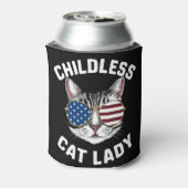 Kinderloze kat Lady Kamala Harris 2024 Blikjeskoeler (Blikje Achterkant)