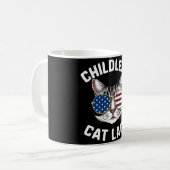 Kinderloze kat Lady Kamala Harris 2024 Koffiemok (Voorkant links)