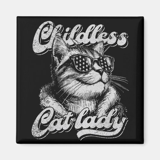 Kinderloze kat Lady Kamala Harris 2024 Magneet (Voorkant)