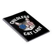 Kinderloze kat Lady Kamala Harris 2024 Notitieboek (Rechterzijde)