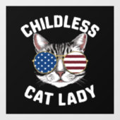 Kinderloze kat Lady Kamala Harris 2024 Raamsticker (Vel)