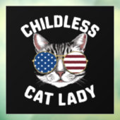 Kinderloze kat Lady Kamala Harris 2024 Raamsticker (Vel 3)