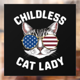 Kinderloze kat Lady Kamala Harris 2024 Raamsticker