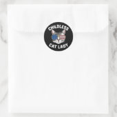 Kinderloze kat Lady Kamala Harris 2024 Ronde Sticker (Tas)