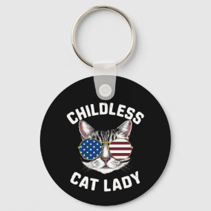 Kinderloze kat Lady Kamala Harris 2024 Sleutelhanger