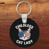 Kinderloze kat Lady Kamala Harris 2024 Sleutelhanger (Voorkant)