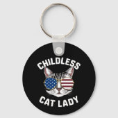 Kinderloze kat Lady Kamala Harris 2024 Sleutelhanger (Achterkant)