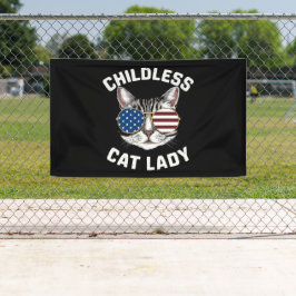 Kinderloze kat Lady Kamala Harris 2024 Spandoek