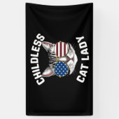 Kinderloze kat Lady Kamala Harris 2024 Spandoek (Verticaal)