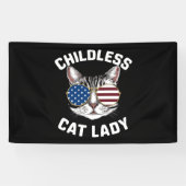 Kinderloze kat Lady Kamala Harris 2024 Spandoek (Horizontaal)