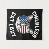 Kinderloze kat Lady Kamala Harris 2024 Wandkleed (Voorkant (horizontaal))