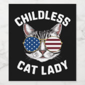 Kinderloze kat Lady Kamala Harris 2024 Wijn Etiket (Enkel label)