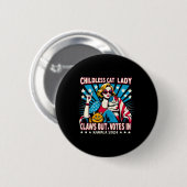 Kinderloze Kat Lady Krabt Uit Ronde Button 5,7 Cm (Voorkant /achterkant)