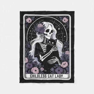 Kinderloze Kat Lady Schattige Gotische Skelet Taro Fleece Deken