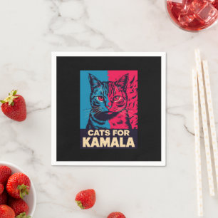 Kinderloze Kat Lady Stemt Kamala Harris 2024 Servet