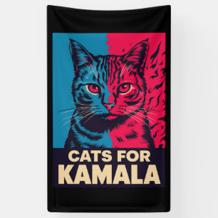 Kinderloze Kat Lady Stemt Kamala Harris 2024 Spandoek