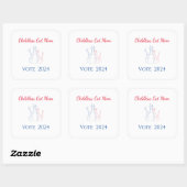 Kinderloze Kat Mam 2024 Verkiezing Rood Wit Blauw Vierkante Sticker (Vel)