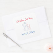 Kinderloze Kat Mam 2024 Verkiezing Rood Wit Blauw Vierkante Sticker (Envelop)