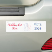 Kinderloze kat moeder 2024 Verkiezing President Bumpersticker (Op auto)