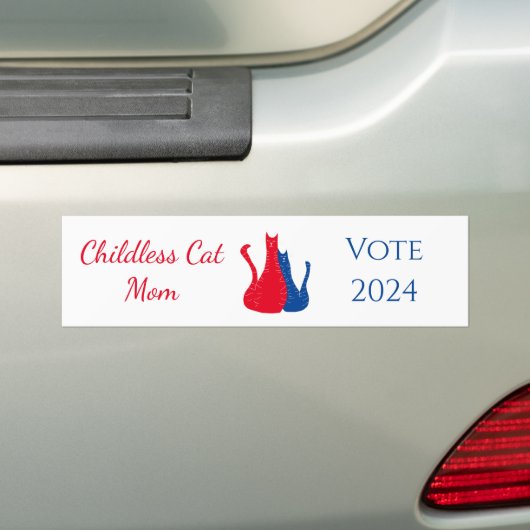 Kinderloze kat moeder 2024 Verkiezing President Bumpersticker (Op auto)
