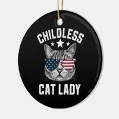 Kinderloze Kat Vrouw 2024 Keramisch Ornament (Links)