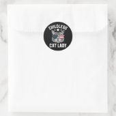 Kinderloze Kat Vrouw 2024  Ronde Sticker (Tas)